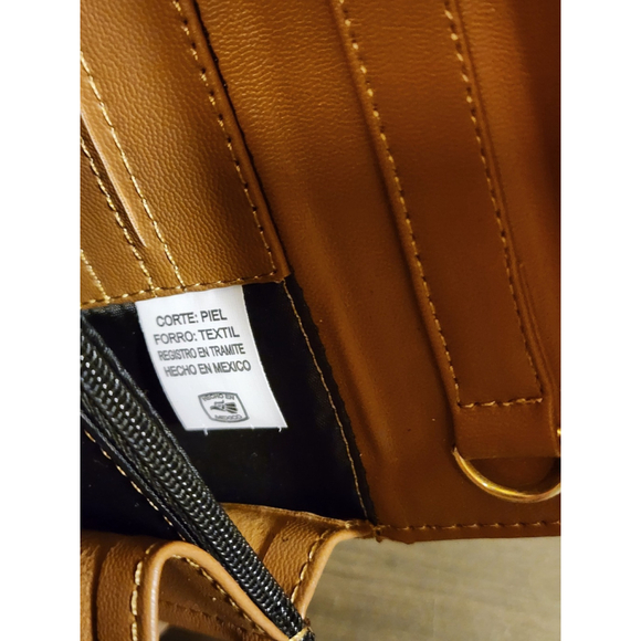 Hazelnut Brown Sunflower Embossed Tooled Artisan LEATHER Crossbody Handbag Purse - Picture 10 of 14